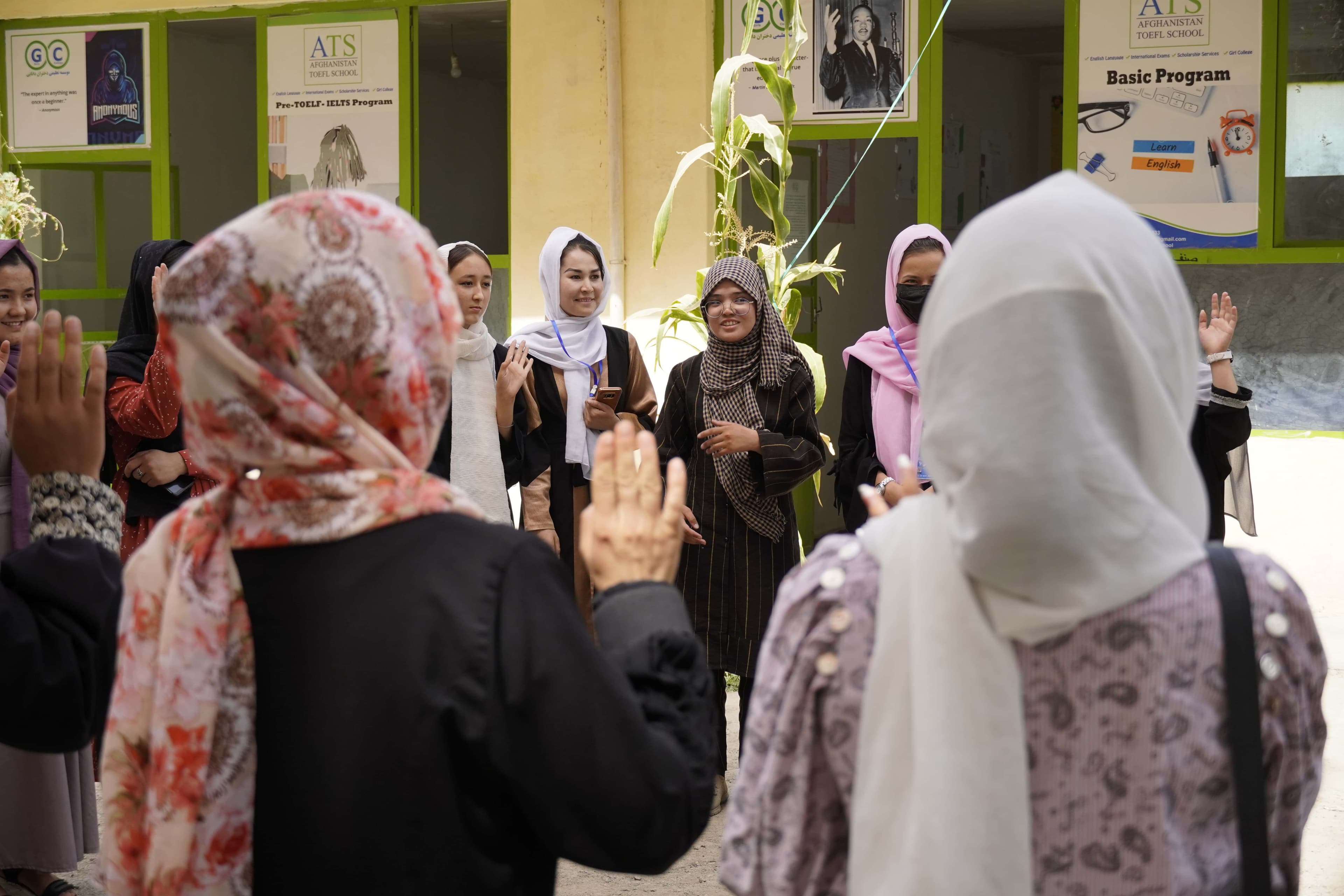 Students walking