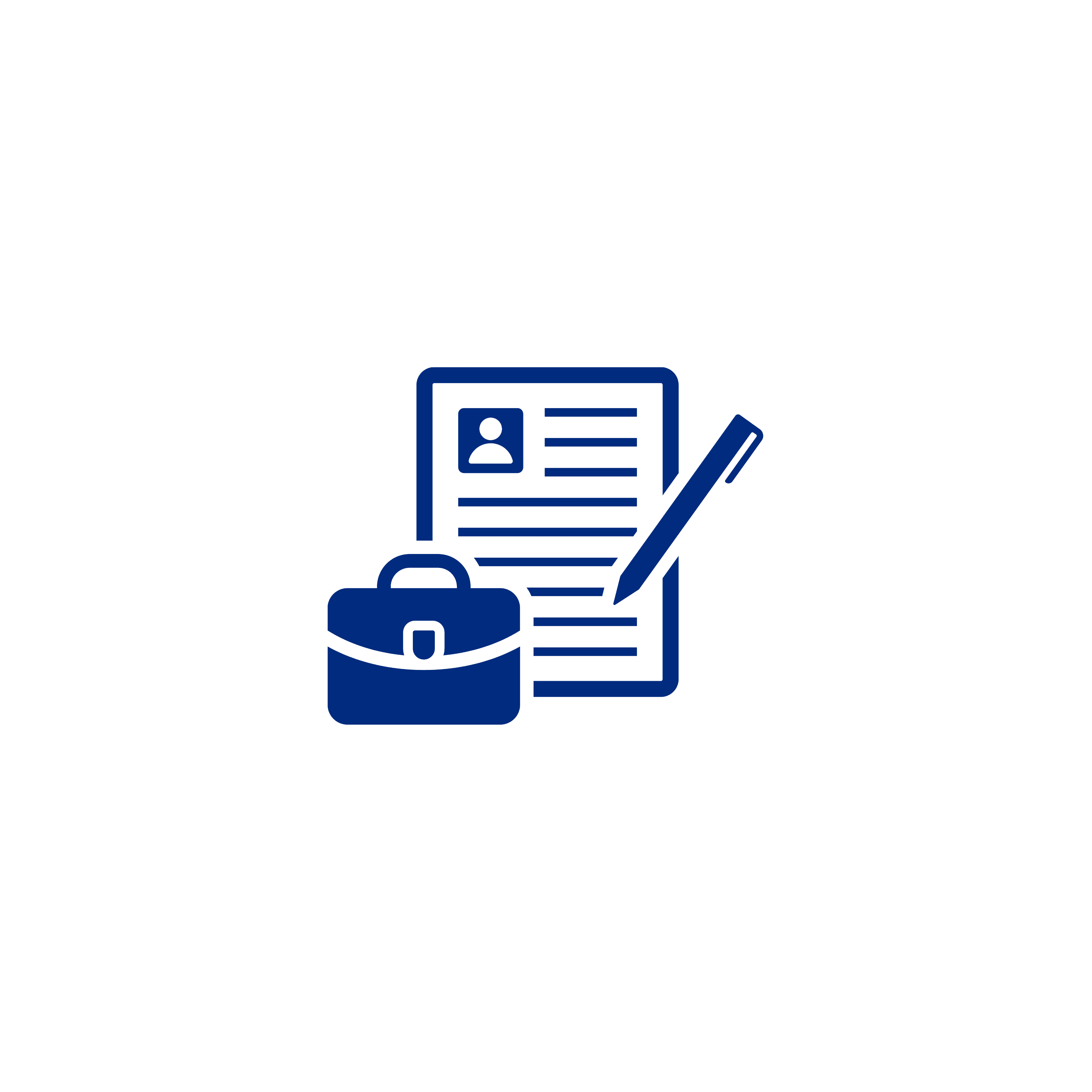 Document, briefcase, and pen representing academic and career support