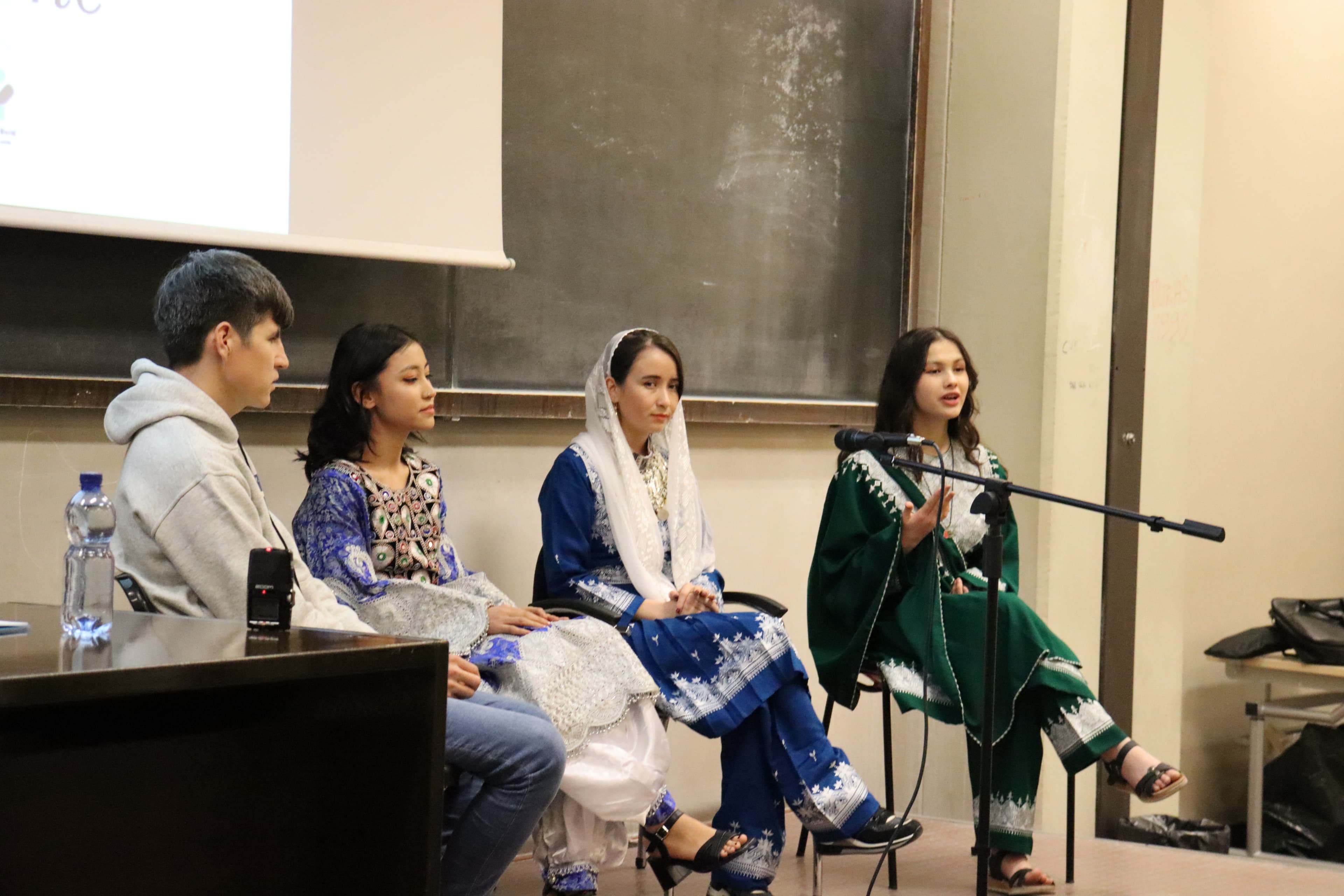 Afghan girls participating in an in-person workshop session